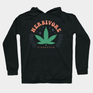 Funny Herbivore Cannabis Leaf Graphic Hoodie